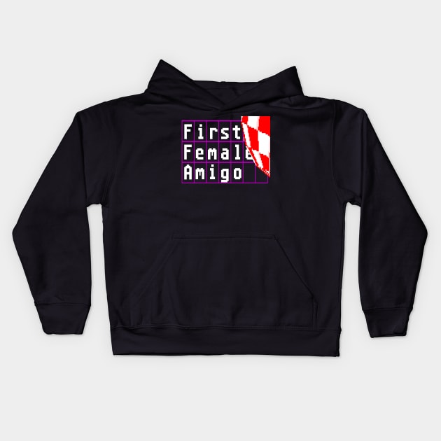 First Female Amigo Kids Hoodie by AmigaTees